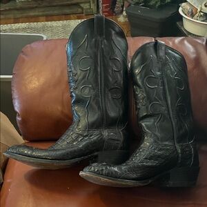 Amazonas Black Leather Cowboy Boots